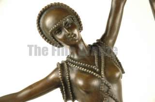 Signed:D.H.Chiparus, bronze statue art deco girl sculpture The 