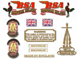 BSA Bantam Decals   1949 71 Decalsets for all models  