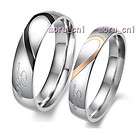   Heart Shape Matching Wedding Bands Titanium Steel Couple Ring Set