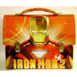   Iron Man 2 Tin Dome Lunch Box Carry All Tin   Lunchbox