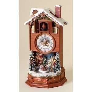   Lighted Christmas Winter Scene Cuckoo Clock with Sound: Home & Kitchen