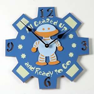 Robot   Childrens Wall Clock(Various Color Options)  