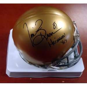 com Tim Brown Autographed/Hand Signed Notre Dame Mini Helmet Heisman 