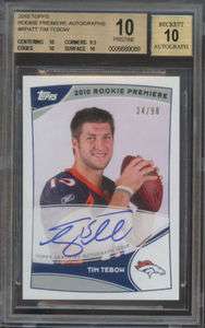   2010 TOPPS ROOKIE PREMIERE AUTO TIM TEBOW RC /90 GATORS NY JETS  