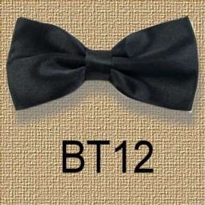 New Mens Solid Bowtie Pre tied Wedding bow tie BT12  