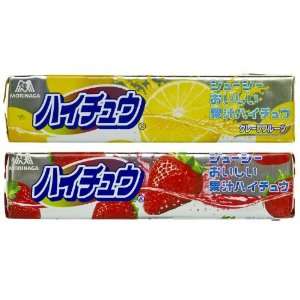 Grapefruit & Strawberry: Hi Chew Taffy Candy 2 Flavor Bundle (Japanese 