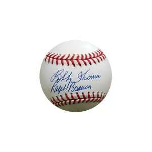  Ralph Branca/Bobby Thompson Signed Baseball: Sports 