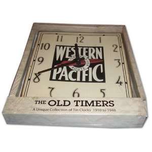 com Large Western Pacific Railroad Feather River Route Tin Wall Clock 