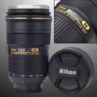 Nikon Thermos Travel Lens Coffee Cup Mug 11 24 70mm Lens Model + Bag 