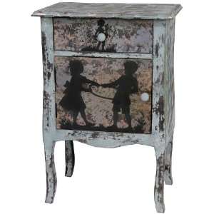  Rustic Silhouette Children End Table Cabinet