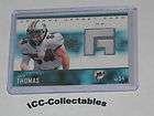   Deck UD Game Jersey ZACH THOMAS GU JERSEY DOLPHINS WORN TEXAS TECH