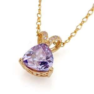  18KGP CZ Pendant with Gold Plated Chain 