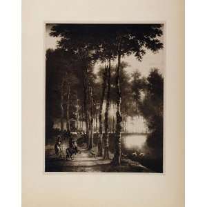  1901 Jan Hackaert Ash Tree Avenue Landscape Lithograph 