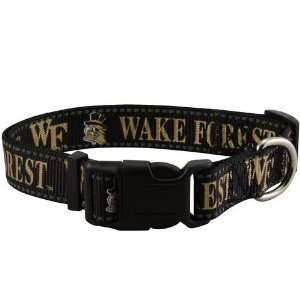 Wake Forest Demon Deacons Black Large Adjustable Dog Collar:  