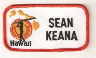 Iron on Embroidered Patch Name Tag Sean Hawaii  