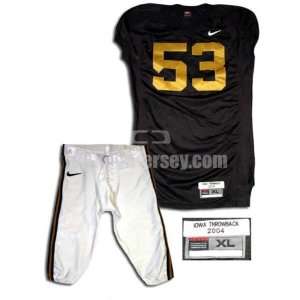  Black No. 53 Game Used Iowa Nike Football Uniform Sports 
