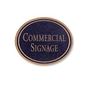   SIGN OVAL SURFACE MOUNTED BLACK SIGN GOLD CHARACTERS
