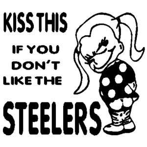 PITTSBURGH STEELERS GIRL KISS THIS VINYL STICKER DECAL  