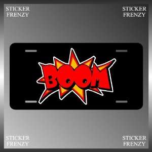 Boom Bomb Blam Bam Comic Book Sound Effects License Plate Vehicle Tag 