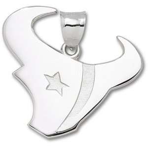  Houston Texans NFL Horn Logo Giant Pendant (Silver 