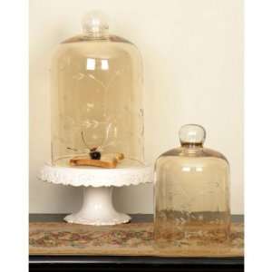  Cut Glass Cloches Amber Set Of 2