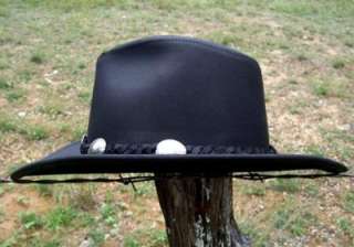 Henschel DUDE Cowhide Leather Cowboy Hat Black USA Made  
