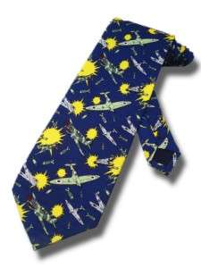 NEW FIGHTER PLANE NECKTIE JET HELICOPTERS AIR FORCE TIE  