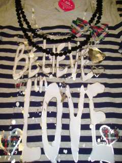 NWT Justice tunic top Believe in love necklace shirt 16  