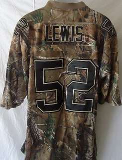 Baltimore Ravens 52 Ray Lewis Camo Jersey Shirt Top NFL Adult LRG NEW 