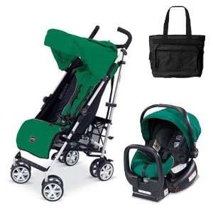   nimble Stroller   Green with Diaper Bag and Chaperone Car Seat Baby