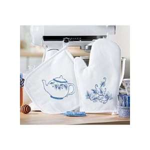 Blue Ivy Teapot Pot Holder & Oven Mitt
