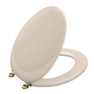    BR 55 Revival Toilet Seat with Polished Brass Hinges, Innocent Blush