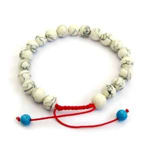   Turquoise Beads Adjustable Meditation Wrist Mala Bracelet: Jewelry