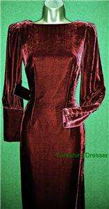 New BIBA £190 Dark Red Velvet Backless Maxi Dress 8 14  