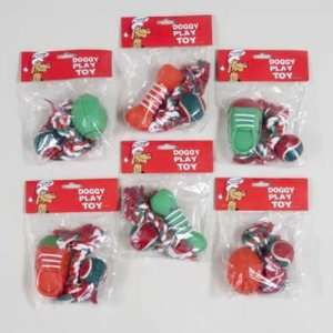  Vinyl/Rope Tennis Ball Christmas Dog Toy Case Pack 96 