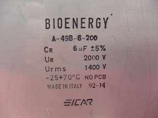 ICAR Bioenergy Capacitor 6uF 2000 Volt A 49B 6 200  