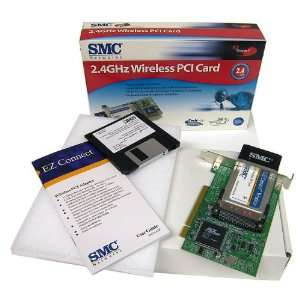  NEW SMC EZ CONNECT 2.4GHZ 802.11B WIRELESS PCI CARD MODEL 