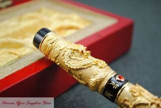 JINHAO Golden Two Chinese Dragons Fountain Pen M Nib  