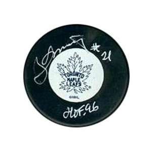  Borje Salming Autographed Toronto Maple Leafs Hockey Puck 