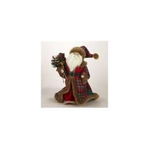  16 Old World Santa Claus Adorned in Red Plaid Coat 