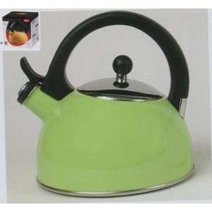   Green Stainless Steel Whistling Tea Kettle Teakettle: Kitchen & Dining