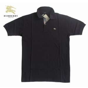  Burberry Mens Classic Nova Check Polo Shirt in Black Size 