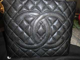 AUTH CHANEL BLACK CAVIAR MEDALLION /GOLD HDW TOTE BN WITH TAGS 