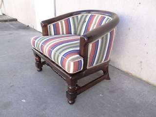 ethan allen antiqued pine old tavern club lounge fireside carved chair 