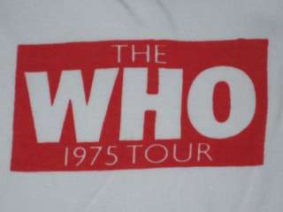 1975 THE WHO VINTAGE TOUR T SHIRT CONCERT ORIGINAL 70s  