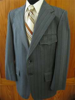 Vintage Polyester Hughes & Hatcher Blazer Sport Coat Jacket 42R  