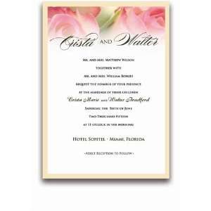  150 Rectangular Wedding Invitations   Rose Pink Twins 