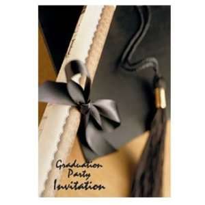  Golden Diploma Graduation Party Invitations With Envelopes 