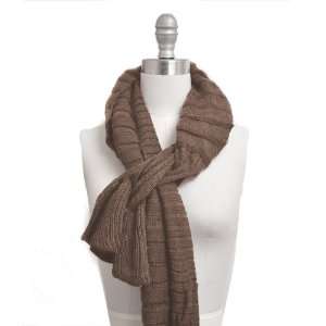  Warm and Fuzzy Knit Tuck in Shawl Scarf Brown Color 