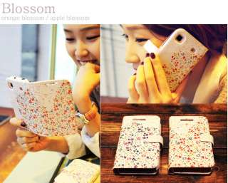 Blossom(Apple)/HAPPYMORI iphone4, 4S diary type Korean leather cute 